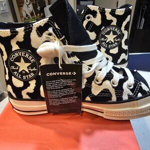 Womens Converse CHUCK Taylor All Star HI A12350C Black Leopard SIZE 8 NEW